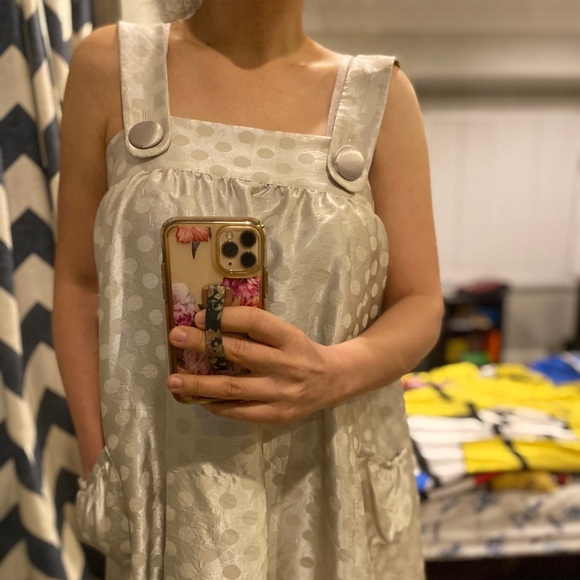 Silver Polka Dots Babydoll Dress - Picture 2 of 4